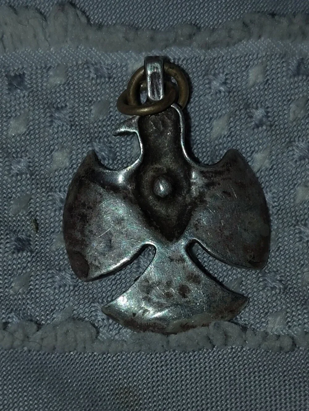 925 Sterling Silver Old Pawn Native Turquoise Pendant